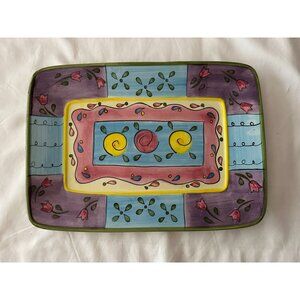 Rare Sue Zipkin Collection Whimsical 14X10” Platter Serving Tray